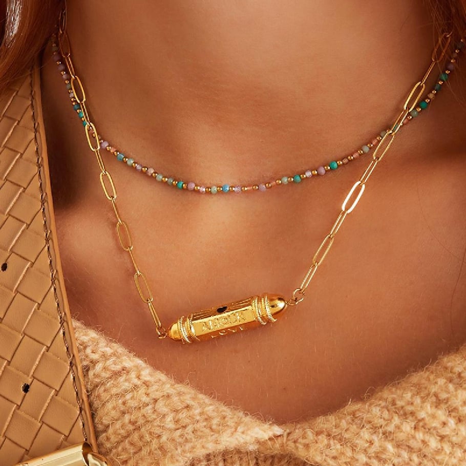 Necklace bullet bead 'love' 'amour' Picture4